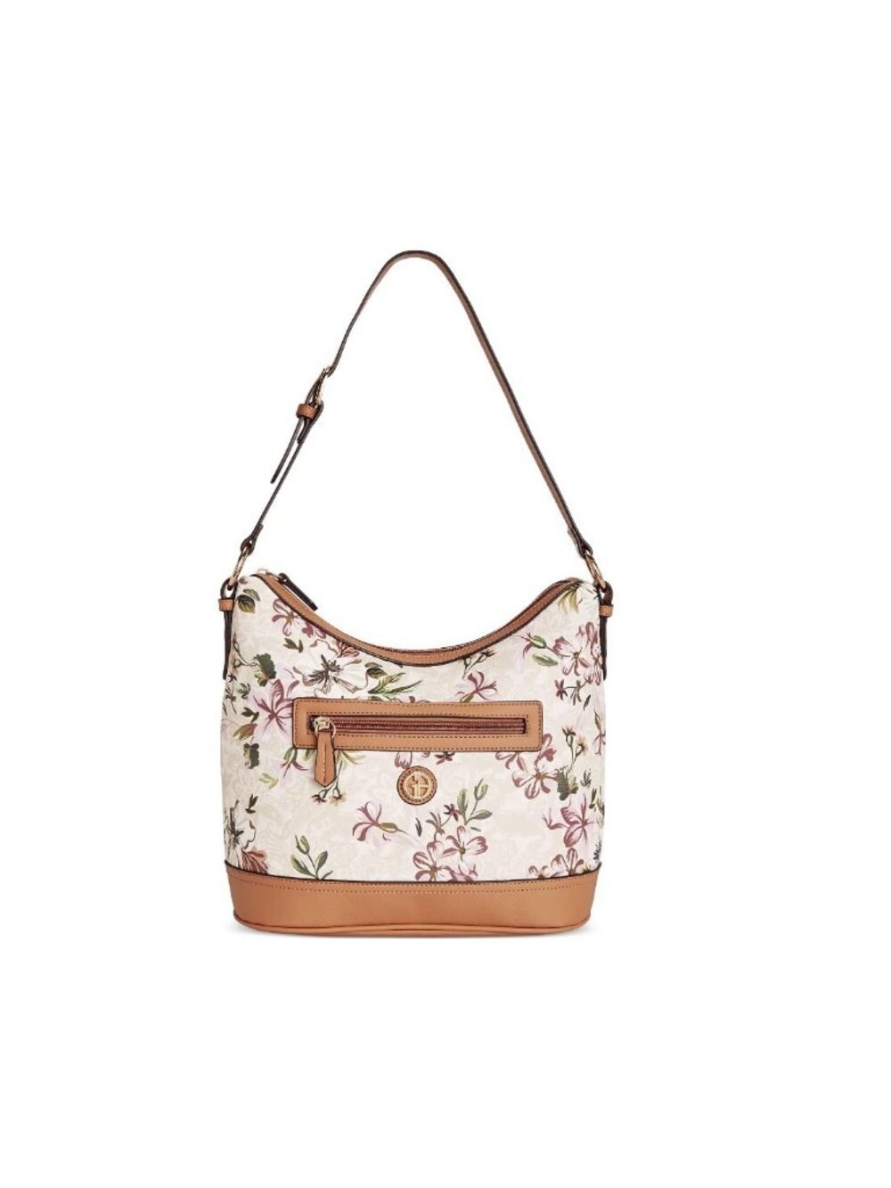 GIANI BERNINI floral print women's hobo shoulder bag - Tan/Beige